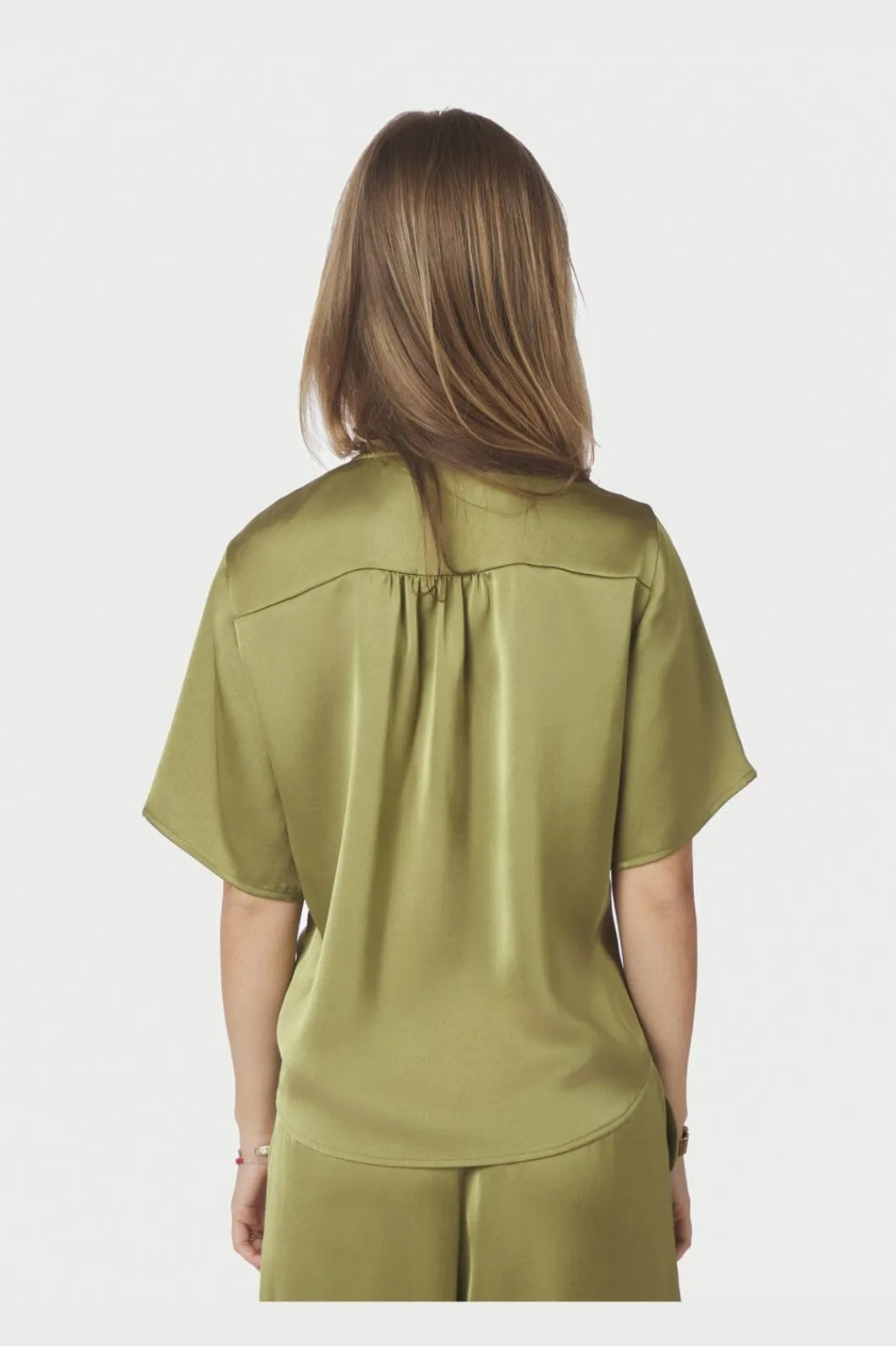 Neo Noir Sæt 🛍️|Bluser & Skjorter<Casadia Heavy Sateen Blouse 165695
