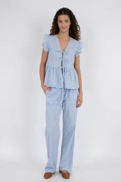 Outlet Claira Broiderie Pants Bukser, Jeans & Leggings