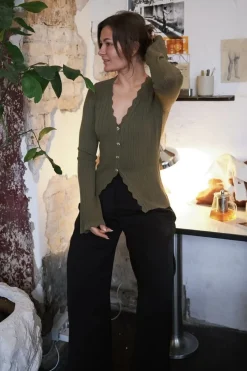 Neo Noir Bluser & Skjorter|Ammevenligt Tøj<Clara Stitch Knit Blouse 164484