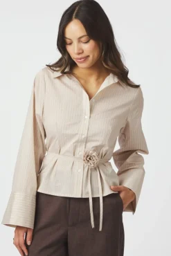 Neo Noir Bluser & Skjorter|Ammevenligt Tøj<Clarida Rose Stripe Shirt 166504