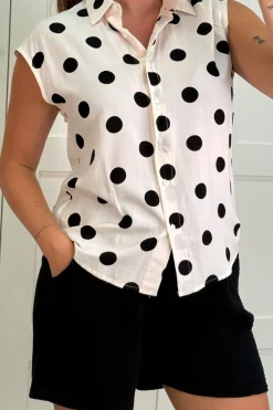 Outlet Cleo Polka Dot Blouse Bluser & Skjorter|Ammevenligt Tøj