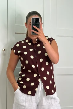 A-bee Bluser & Skjorter|Ammevenligt Tøj<Cleo Polka Dot Blouse