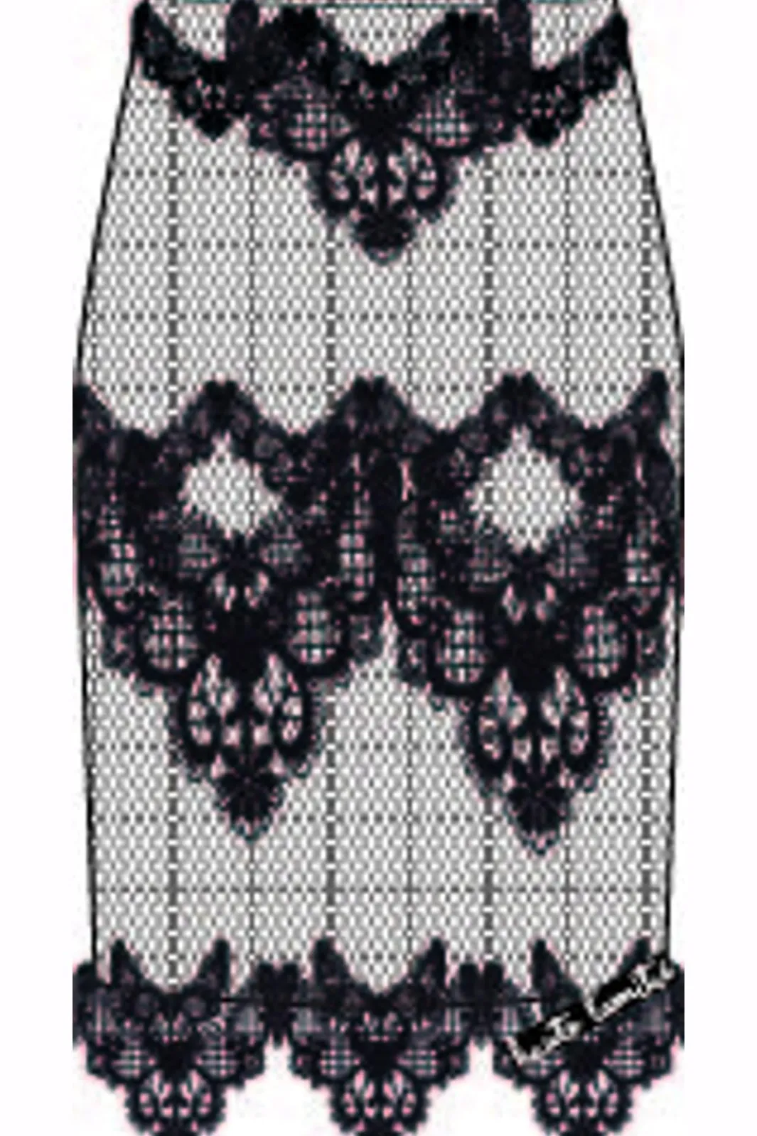 Curvey Lace Hem Pencil Skirt HL10015 Nederdele