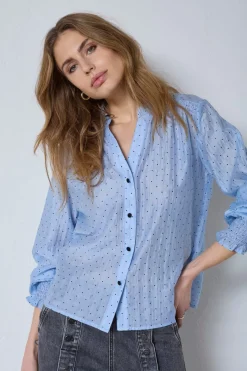 Co´Couture Bluser & Skjorter|Ammevenligt Tøj<Dallycc Dot V-Shirt 45007