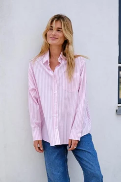 Online Dalma Soft Stripe Stone Shirt 166553 Bluser & Skjorter|Ammevenligt Tøj