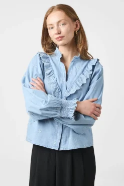 Neo Noir Bluser & Skjorter|Ammevenligt Tøj<Degas Denim Blouse 166229