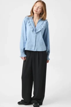 Neo Noir Bluser & Skjorter|Ammevenligt Tøj<Degas Denim Blouse 166229