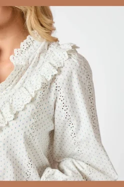 Discount Degas Embroidery Blouse 163440 Bluser & Skjorter|Ammevenligt Tøj