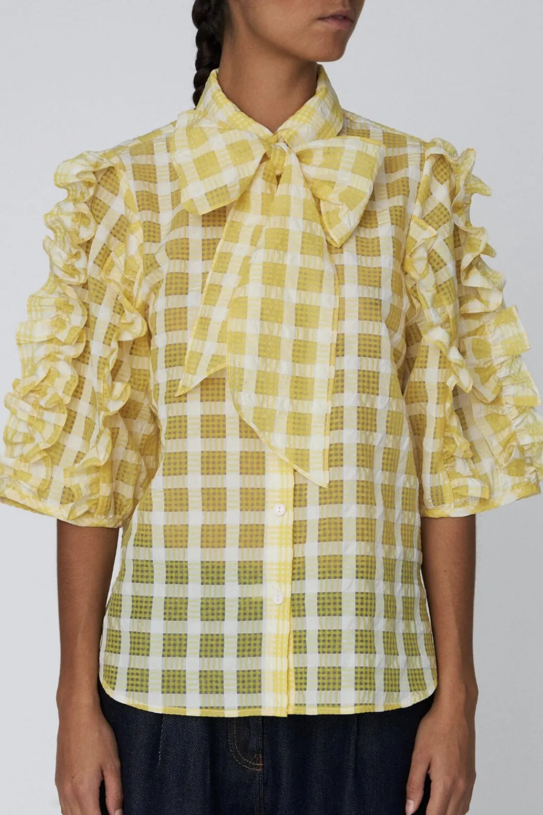 Stella Nova Bluser & Skjorter<Delicate Checked Frill Shirtde52-1170
