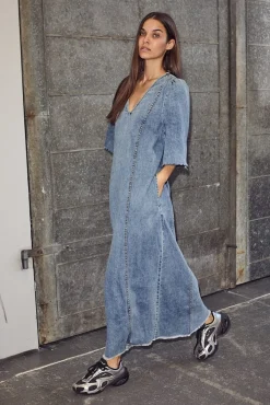 Discount Denim Hem Dress HL10226 Kjoler
