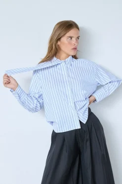 Online Devincc Stripe Tie Shirt 45018 Bluser & Skjorter|Ammevenligt Tøj
