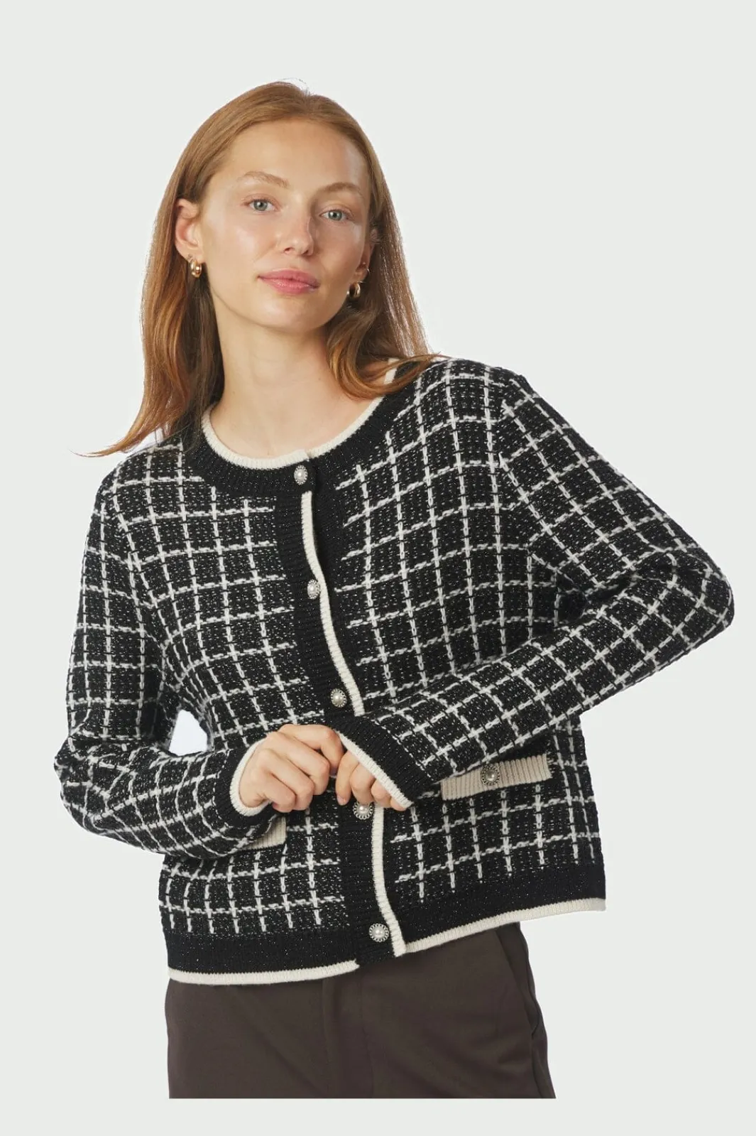 Neo Noir Cardigans|Ammevenligt Tøj<Doro Stitch Knit Cardigan 164513