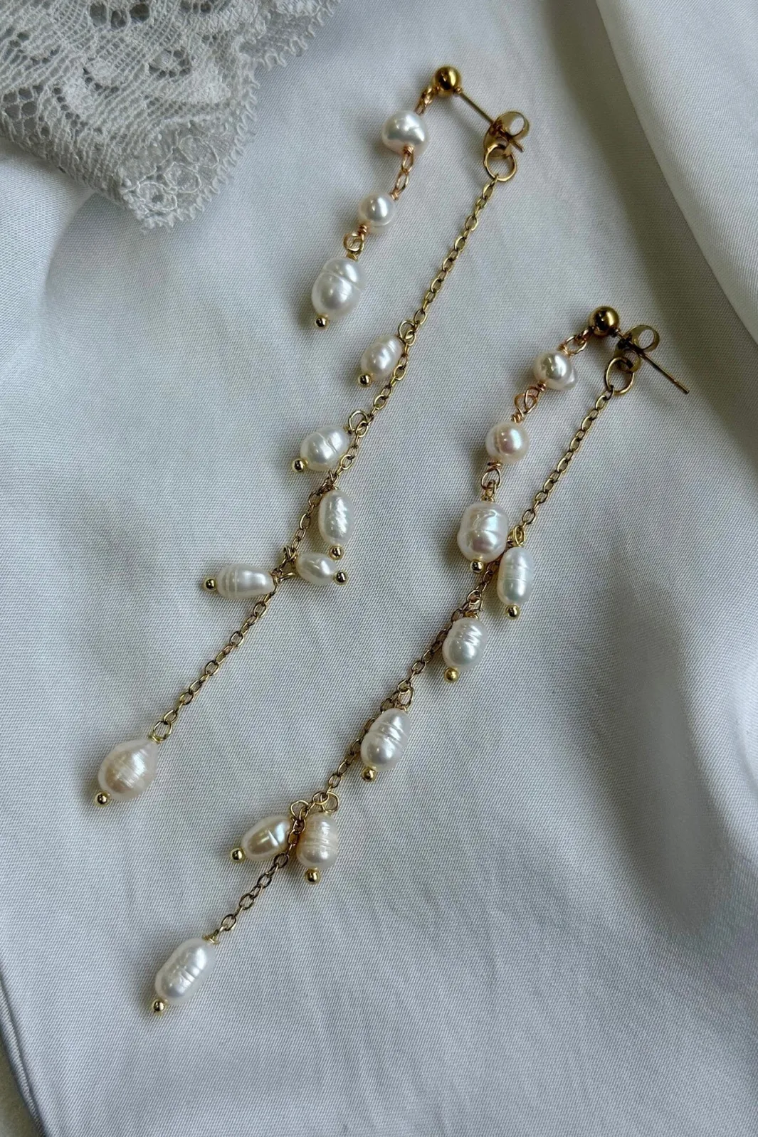 Online Double String Pearl Earring Øreringe
