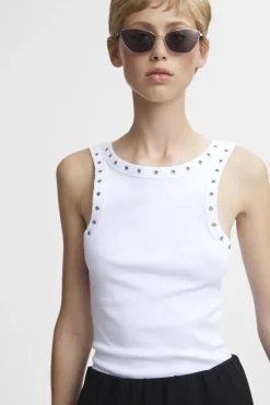 Gestuz T-Shirts & Toppe<DrewGZ eyelet tank top