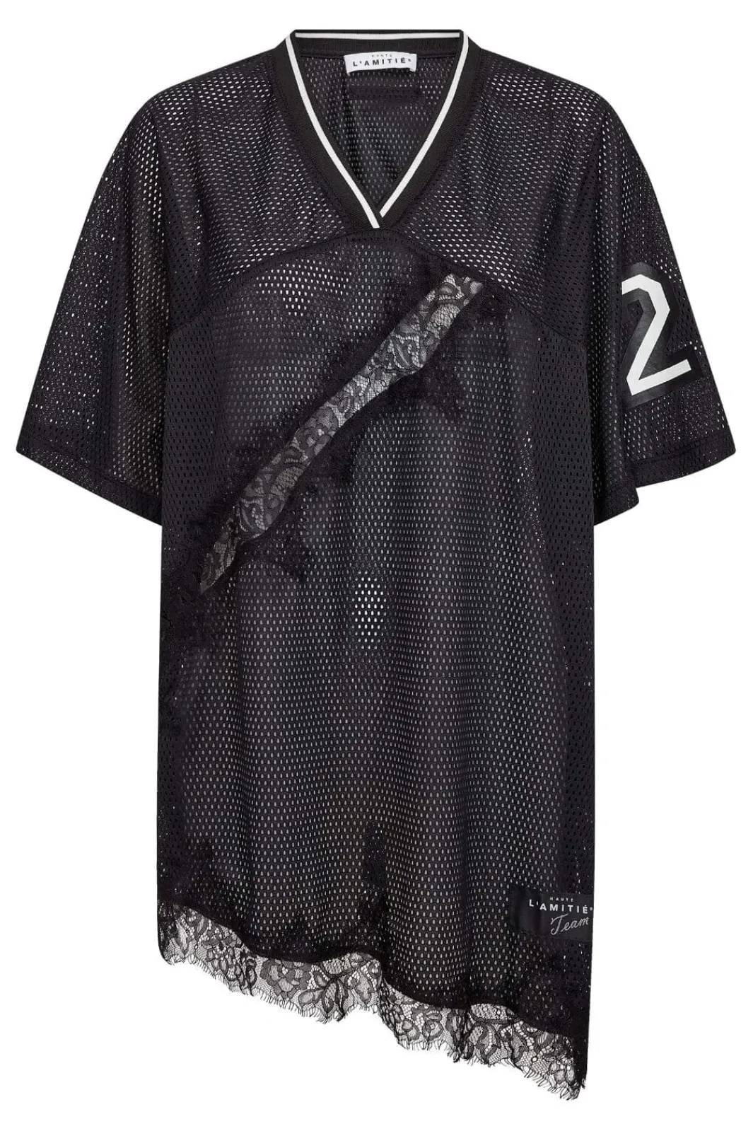 Drift Asym Lace Tee HL10553 T-Shirts & Toppe