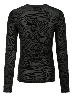 Neo Noir Bluser & Skjorter<Ella Zebra Burnout Blouse