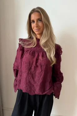 Outlet Ellinoric Lace Shirt 2550 Bluser & Skjorter|Sæt 🛍️