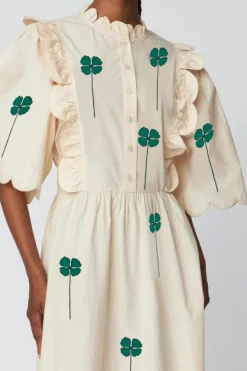 Discount Embroidered Midi Dress With Scallopseb51-4122 Kjoler|Ammevenligt Tøj
