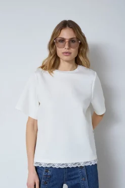 New Evicc Lace Tee 43031 T-Shirts & Toppe
