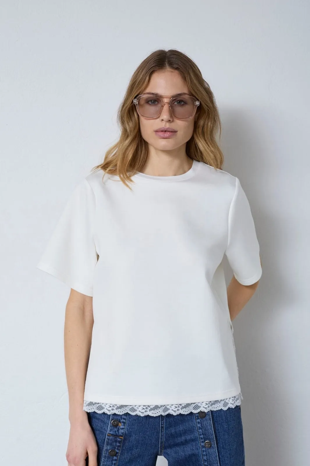 New Evicc Lace Tee 43031 T-Shirts & Toppe