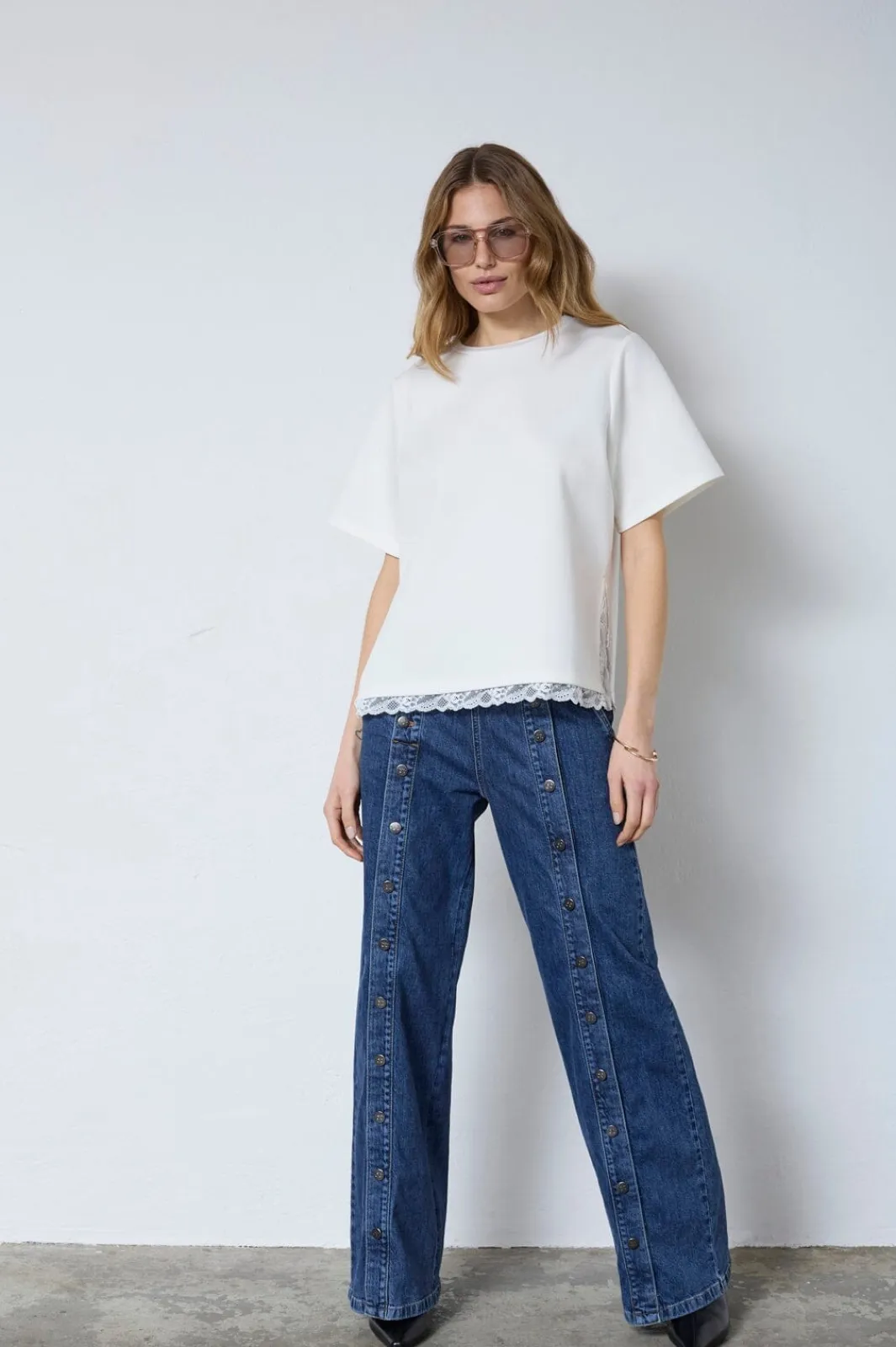 New Evicc Lace Tee 43031 T-Shirts & Toppe