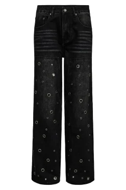 Discount Eyelet Patch Jeans HL10337 Bukser, Jeans & Leggings