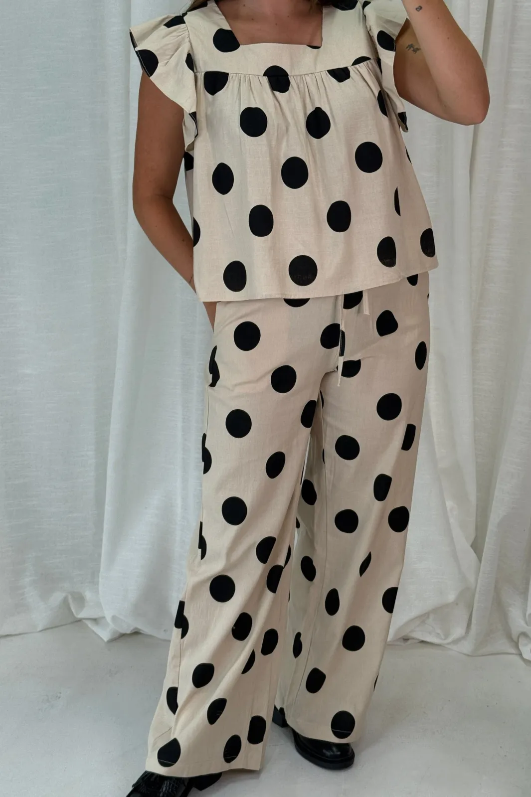 Discount Fanny Dot Pants Sæt 🛍️|Kjoler