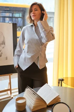 Neo Noir Bluser & Skjorter|Ammevenligt Tøj<Fenli Striped Shirt 165677