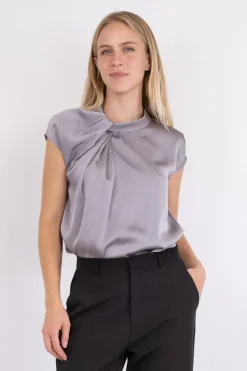 Neo Noir Bluser & Skjorter<Fleur Drapy Satin Blouse