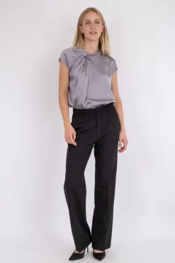 Neo Noir Bluser & Skjorter<Fleur Drapy Satin Blouse