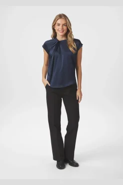 Best Fleur Drapy Satin Blouse 160990 Bluser & Skjorter