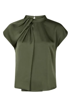 Hot Fleur Drapy Satin Blouse 160990 Bluser & Skjorter