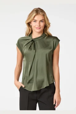 Hot Fleur Drapy Satin Blouse 160990 Bluser & Skjorter