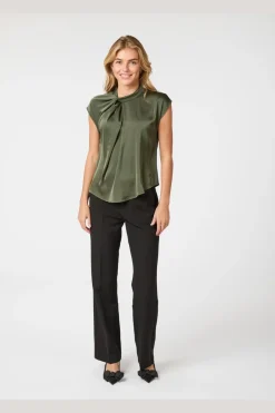Hot Fleur Drapy Satin Blouse 160990 Bluser & Skjorter