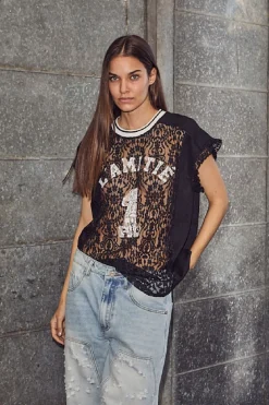 Sale Football Lace Frill Top HL10124 T-Shirts & Toppe