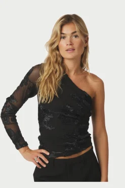 Neo Noir Bluser & Skjorter<Friana Big Flower Mesh Blouse 167272