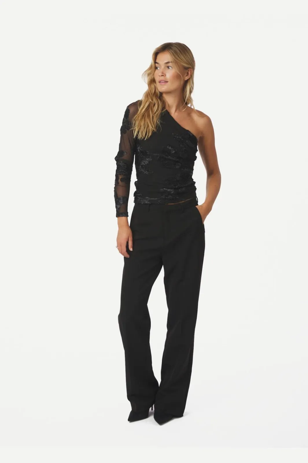 Neo Noir Bluser & Skjorter<Friana Big Flower Mesh Blouse 167272
