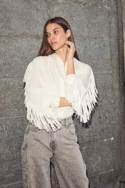Haute L'Amitié Bluser & Skjorter|Ammevenligt Tøj<Fringe Shirt HL10298