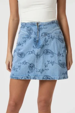 Discount Gabani Embroidery Denim Skirt 165223 Sæt 🛍️|Nederdele
