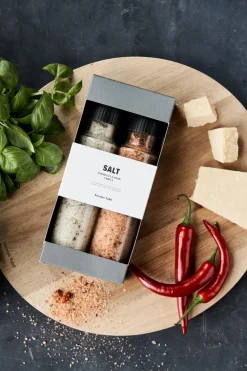 Nicolas Vahé Salte & Krydderier<Gaveæske, Parmesan & Basil salt & Chilli salt