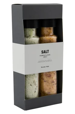 Nicolas Vahé Salte & Krydderier<Gaveæske, Parmesan & Basil salt & Chilli salt