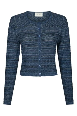 Neo Noir Cardigans|Ammevenligt Tøj<Gini Chevron Knit Cardigan 166461