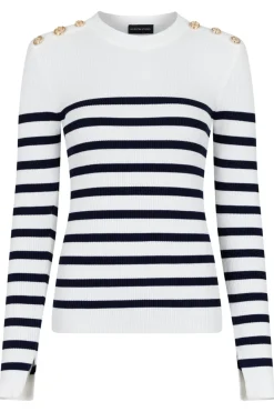 Valentin Studio Bluser & Skjorter<Gold Button Knit Blouse