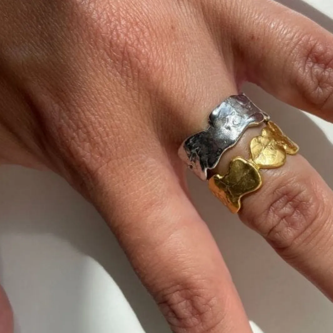 Clearance Goldenen Splash Lava Ring Ringe