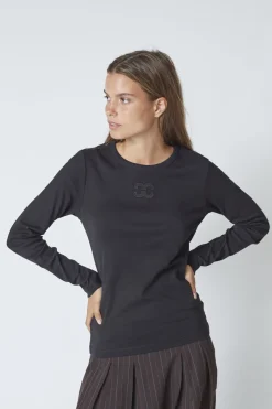 Grannycc Embroidery Ls Tee 33180 Bluser & Skjorter