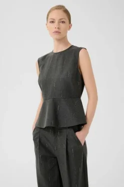 New Gzadira Peplum Top 10910709 Sæt 🛍️|Bluser & Skjorter