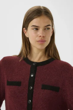 Gestuz Cardigans|Ammevenligt Tøj<Gzalpha Ls Contrast Cardigan 10910459