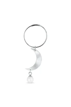 Jane Kønig Øreringe<Half Moon Creole with pearl