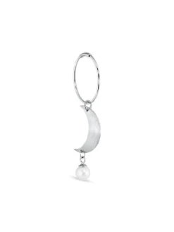 Jane Kønig Øreringe<Half Moon Creole with pearl