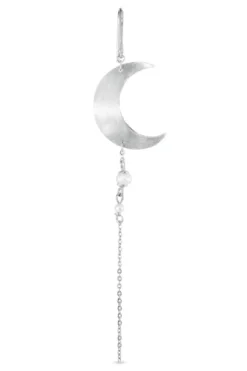 Jane Kønig Øreringe<Half Moon Earring with pearl chain Right